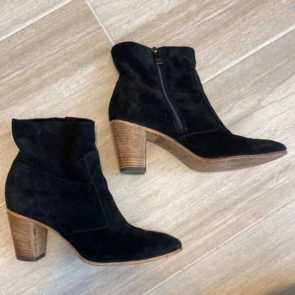 ALBERTO FERMANI SUEDE ANKLE BOOT BLACK 40/10 - Picture 1 of 8